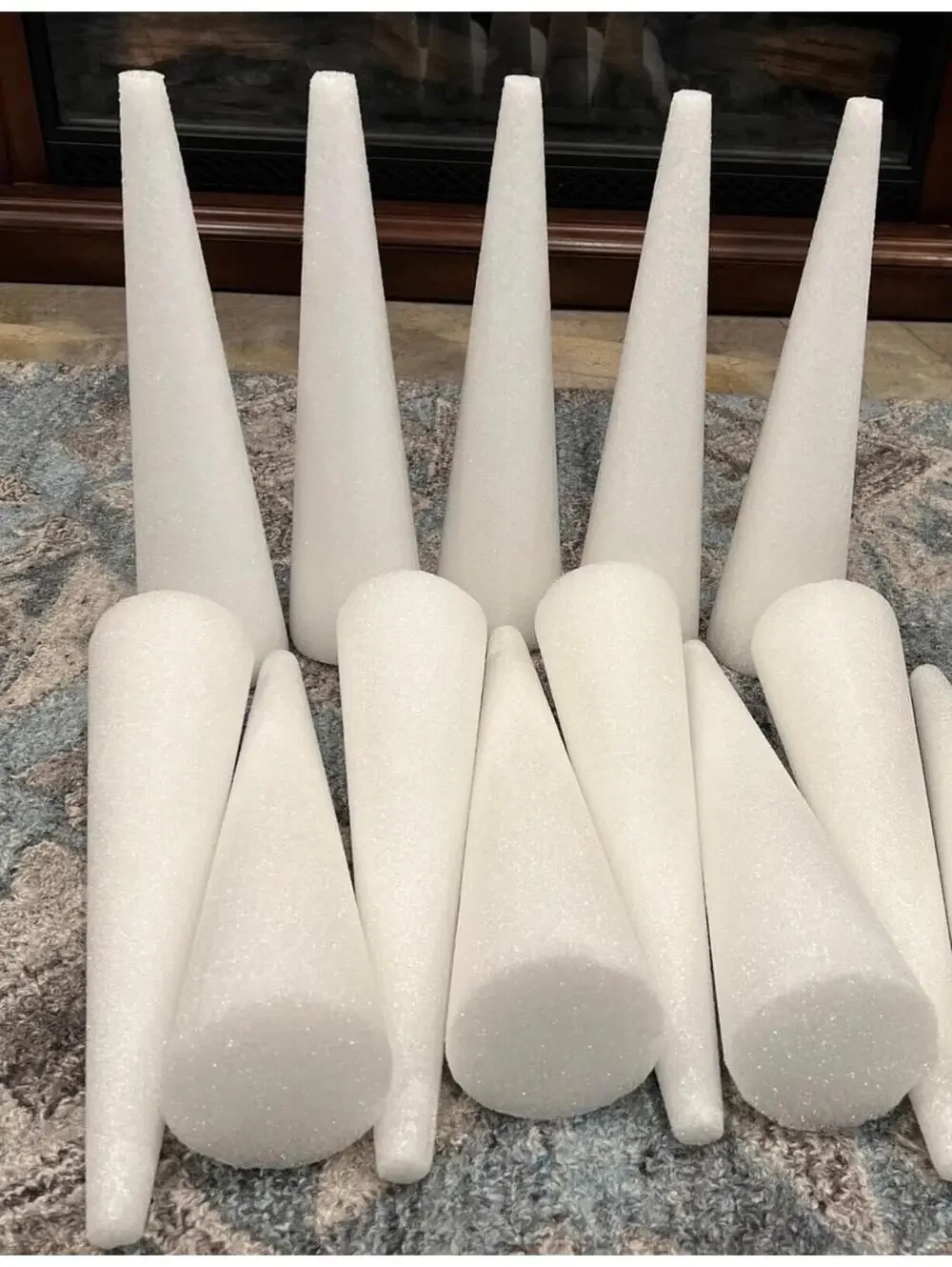 Set of 12 Floracraft white foam cones